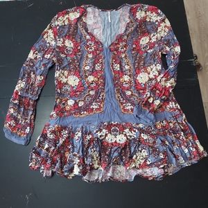 Free people floral peplum tunic
